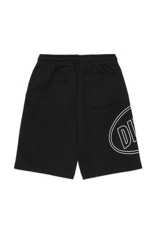 Diesel bermuda bambino in felpa con logo nero
