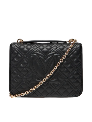 Love Moschino borsa a spalla in ecopelle trapuntata nero oro JC4000PP0N-LA0 000 MOSCHINO LOVE 