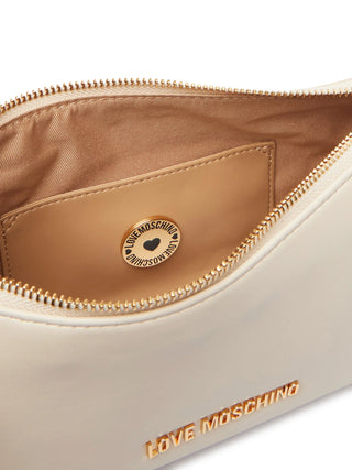 Love Moschino borsa in ecopelle con manico gioiello ecrù