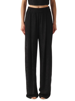 Pinko pantaloni wide leg Bedonia in fantasia floreale nero