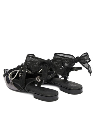 Pinko ballerine slingback a punta Gianira con lacci nero