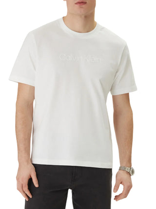 Calvin Klein T-shirt uomo manica corta con logo bianco
