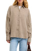 Jjxx camicia donna misto lino manica lunga beige
