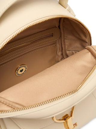 Love Moschino zaino donna in ecopelle con tasca beige chiaro