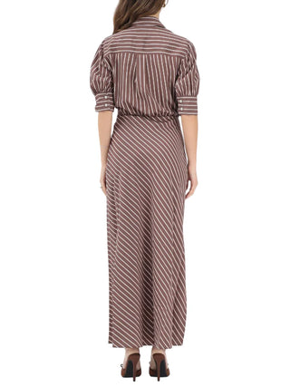 Pinko abito chemisier lungo a righe Alexandra marrone