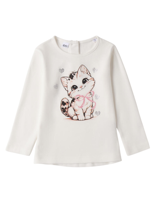 iDo T-shirt bambina con gattino bianco 4F299 0112 iDO 