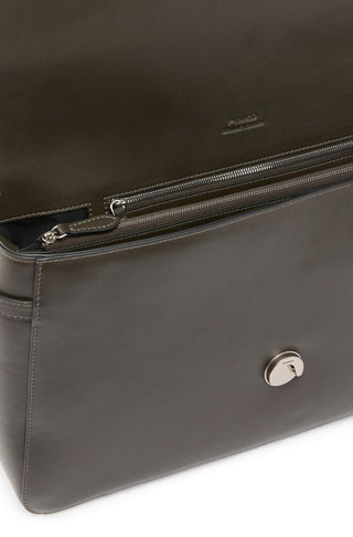 Pinko borsa Love One Extra Slouchy in pelle verde bosco