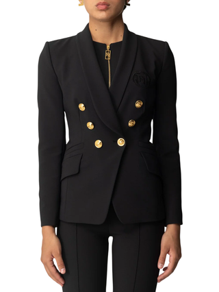 Elisabetta Franchi giacca blazer doppiopetto nero GI17456E2 110 ELISABETTA FRANCHI 