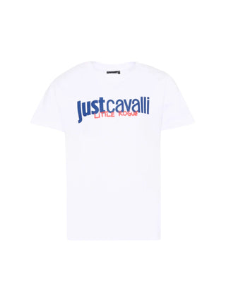 Just Cavalli T-shirt bambino manica corta con logo bianco