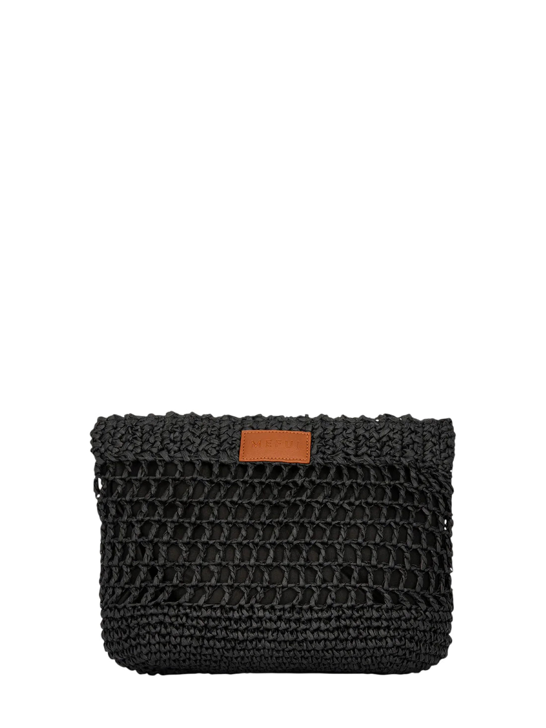 Me Fui pochette donna in rafia nero