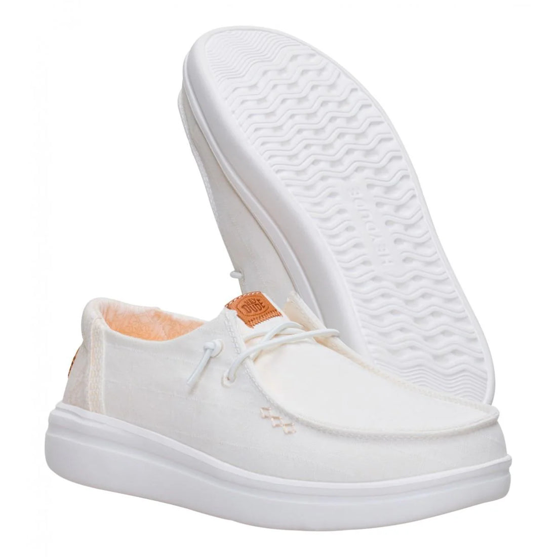 Hey Dude mocassino donna Wendy Rise Chambray Grid panna