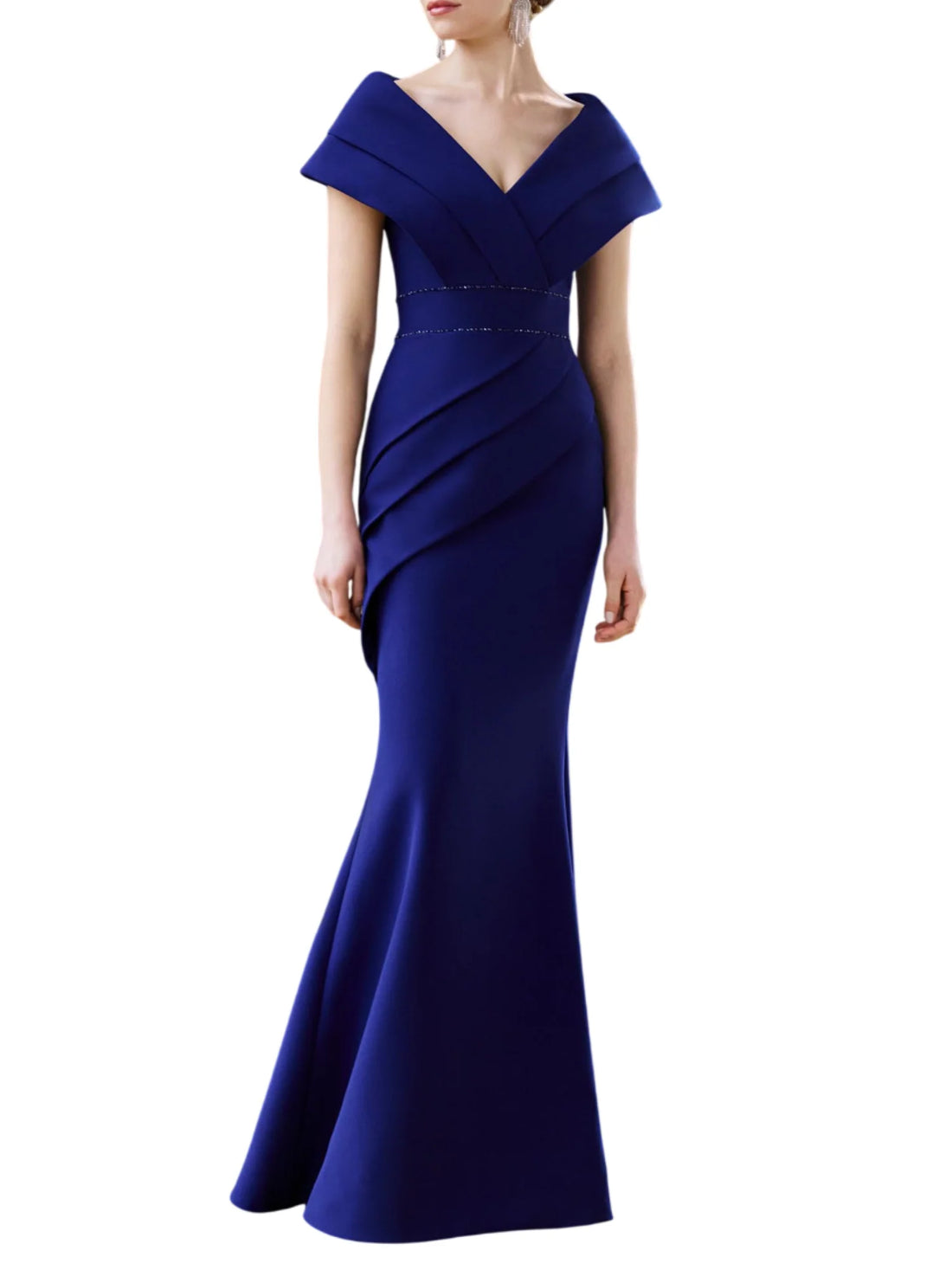 Couture Club abito da cerimonia con scollo a portafoglio blu