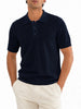 Opificio polo uomo in maglia traforata blu