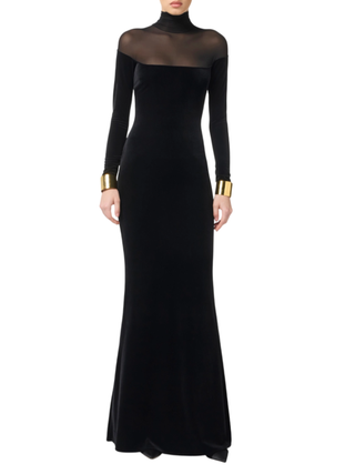 Elisabetta Franchi abito Red Carpet in velluto nero ABR4257E2 110 ELISABETTA FRANCHI 