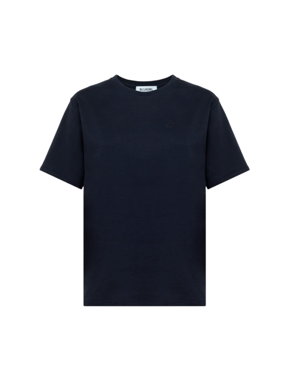 Blugirl T-shirt manica corta donna logo strass blu