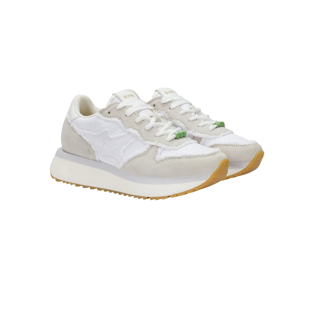 Sun68 sneakers Big Stargirl in suede e tessuto bianco