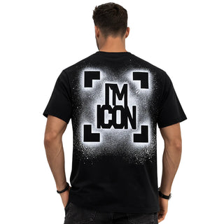 Icon T-shirt manica corta stampa logo nero