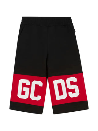 Gcds bermuda unisex con banda iconica nero rosso