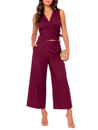 crop palazzo con elastico BU204 BORDEAU LE STREGHE 