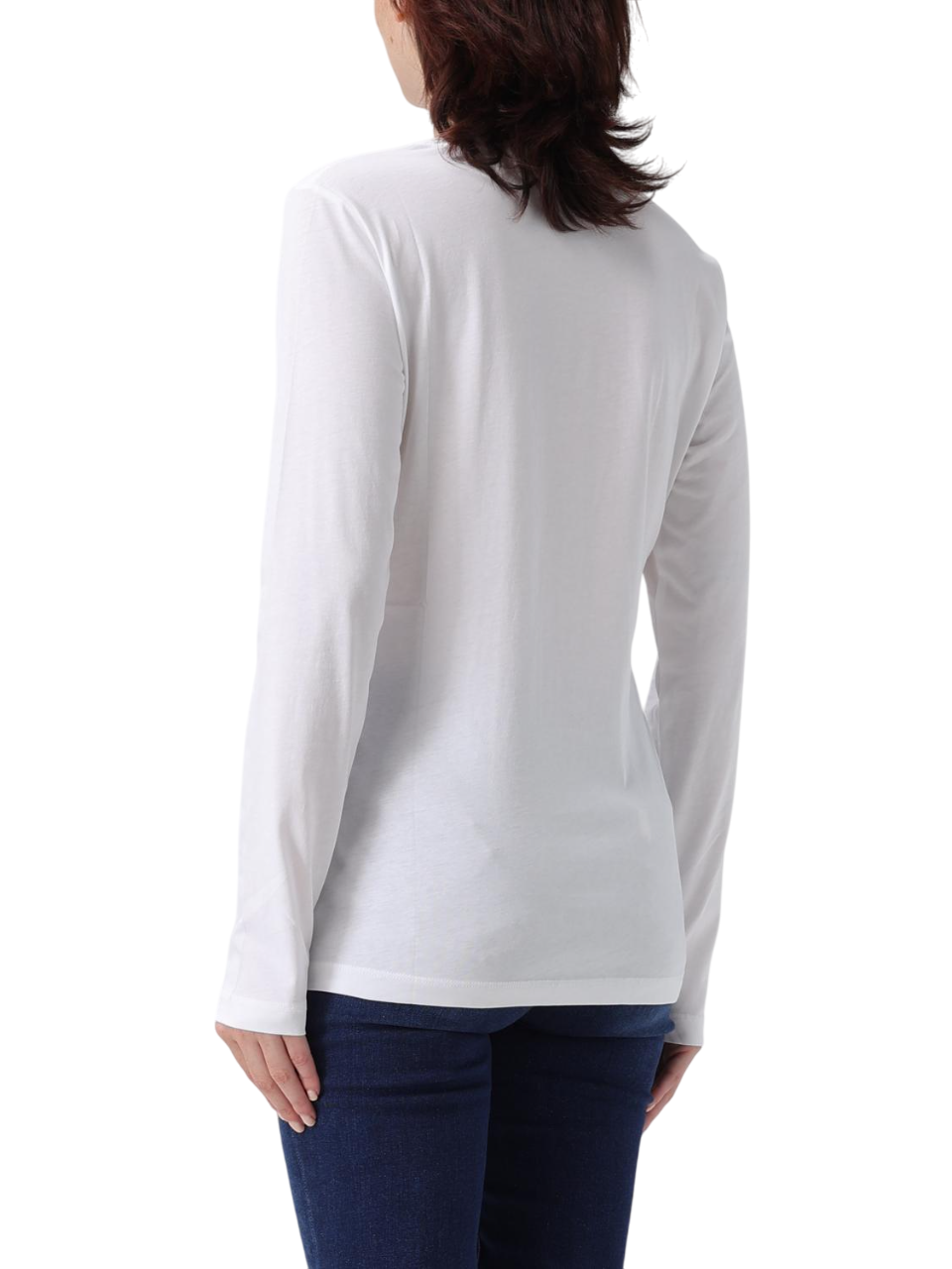 Liu Jo T-shirt manica lunga con logo strass bianco