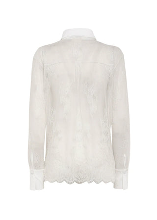 Blugirl camicia in pizzo manica lunga bianco