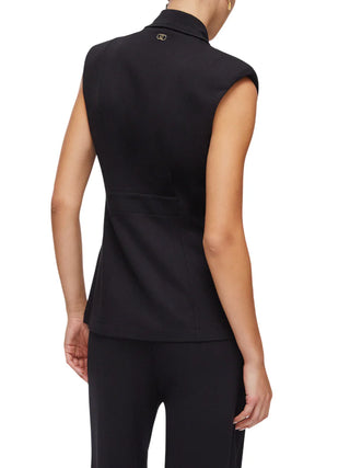 Liu Jo gilet doppiopetto in punto Milano nero