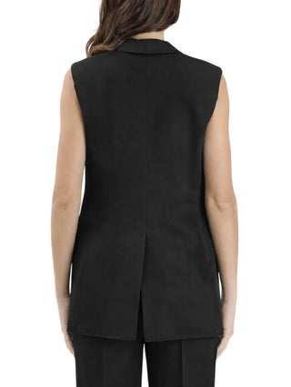 Vicolo gilet misto lino e viscosa nero