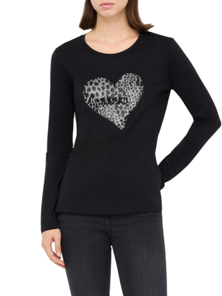Liu Jo T-shirt manica lunga con strass nero UF5282JS923 M9938 LIU JO 