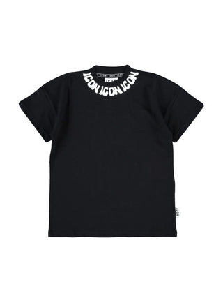 Icon T-shirt bambino manica corta con logo nero