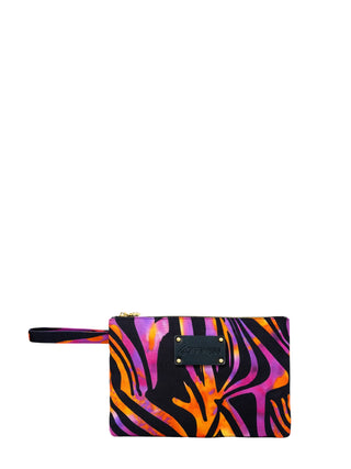 4giveness pochette Capri in fantasia Hypnotic Zebra viola arancio