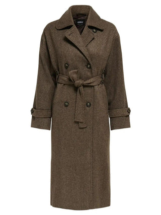 Only cappotto a vestaglia doppiopetto marrone 15353049 SEAL BROWN ONLY 