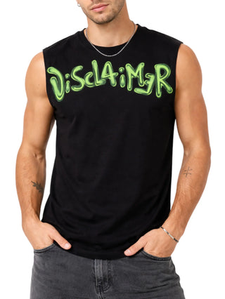 Disclaimer T-shirt smanicata uomo con logo nero