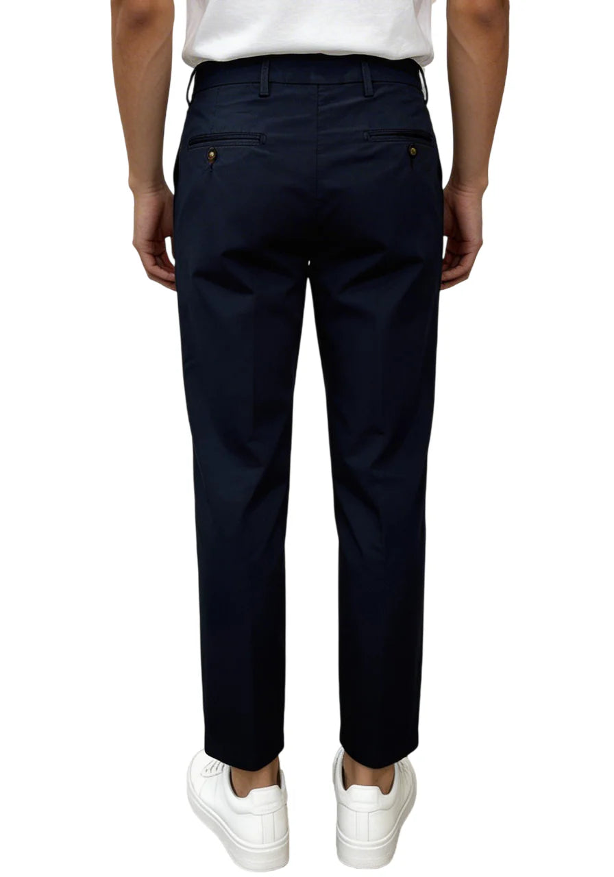Manuel Ritz pantaloni uomo slim trama check blu