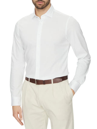 Michael Kors camicia slim fit in tessuto stretch bianco