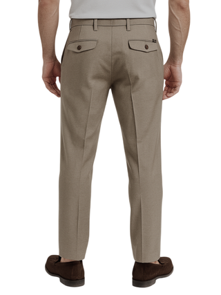 Rar pantaloni uomo con pinces tortora GHIRO-126108 FANGO RAR