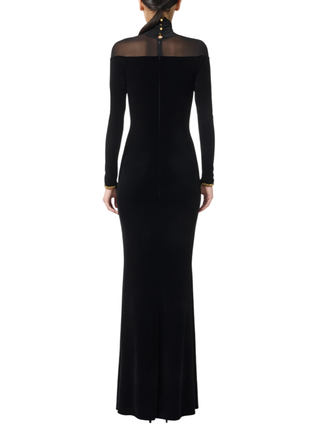 Elisabetta Franchi abito Red Carpet in velluto nero ABR4257E2 110 ELISABETTA FRANCHI