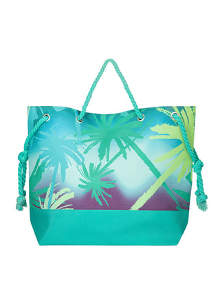 Me Fui borsa mare donna in fantasia tropicale verde