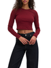 Jjxx T-shirt crop a costine bordeaux
