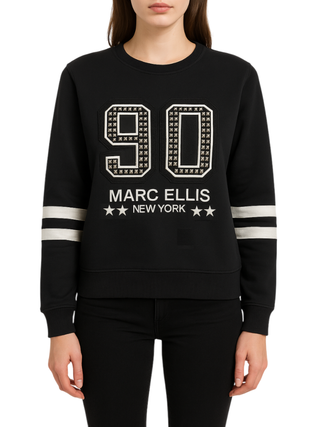 Marc Ellis felpa donna con patch nero MCLM0086 019 MARC ELLIS