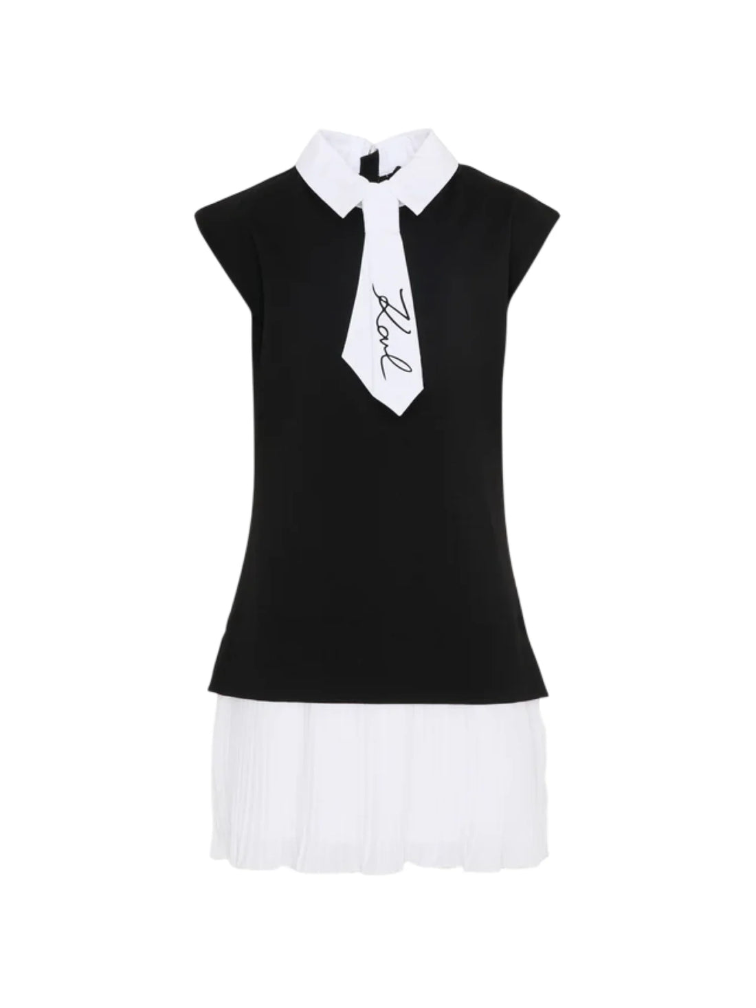Karl Lagerfeld abito bambina con cravatta nero bianco