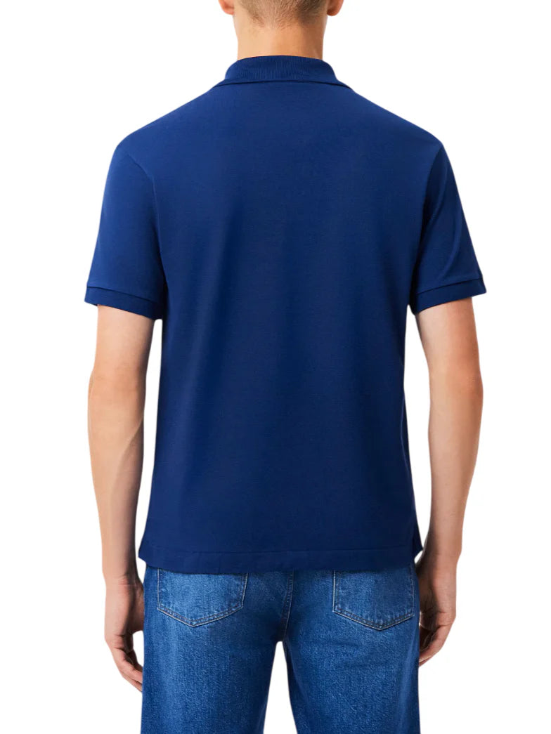 Lacoste polo manica corta 12.12 in piquè blu navy