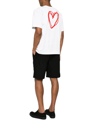 Vision of Super T-shirt uomo manica corta stampa Heart panna
