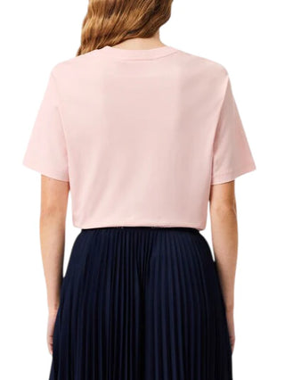 Lacoste T-shirt manica corta in jersey rosa