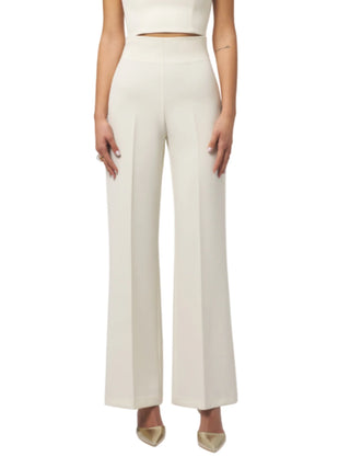 Silence pantaloni palazzo vita alta ecrù