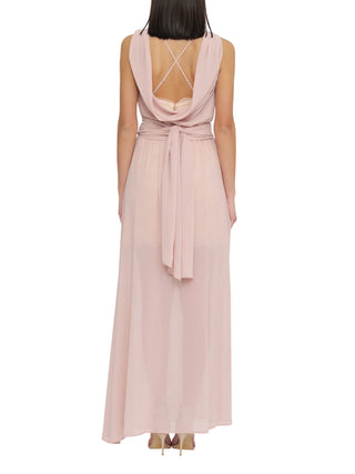 Aniye By abito lungo in georgette con sottoveste in pizzo rosa