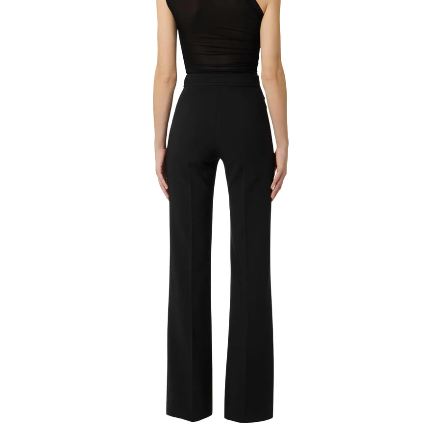 Elisabetta Franchi pantaloni a zampa in tessuto crepe nero
