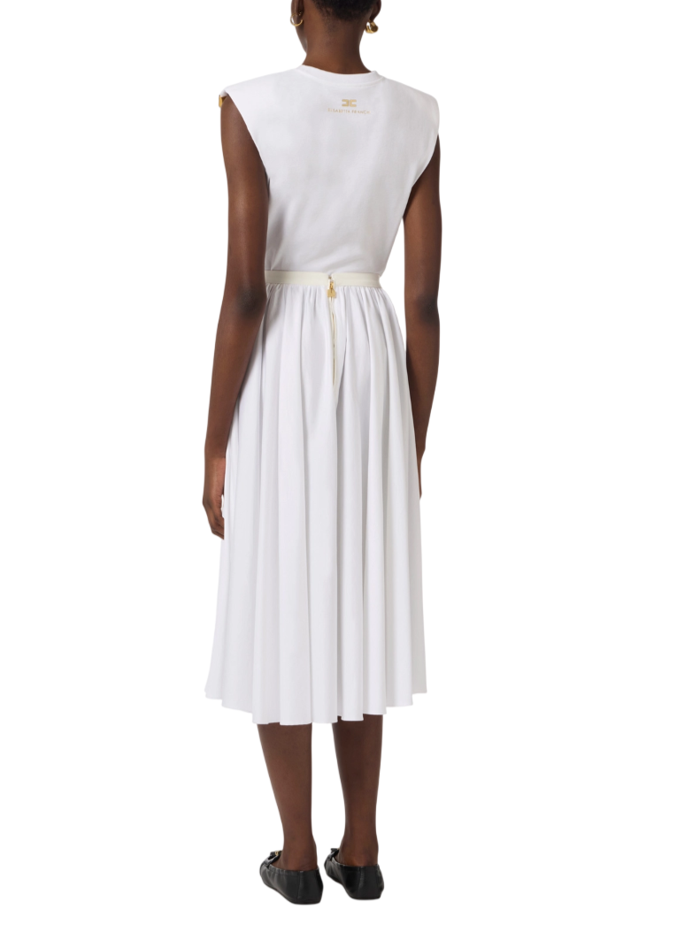 Elisabetta Franchi T-shirt in jersey con nodo bianco