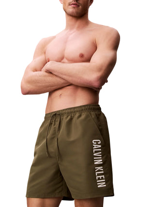 Calvin Klein boxer mare uomo con logo verde militare