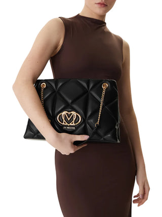Love Moschino borsa a spalla in ecopelle trapuntata nero
