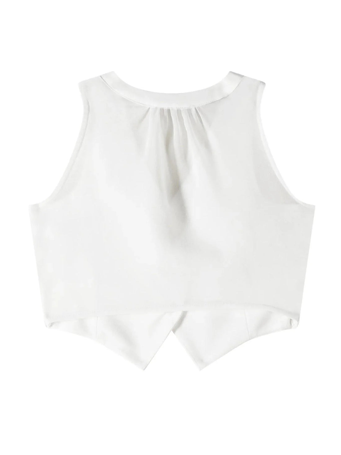 Patrizia Pepe gilet bambina in georgette e crepe bianco